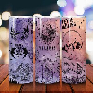 Velaris 20oz Tumbler Night Court Fantasy Book Quote Cup Bookish Gift for Readers